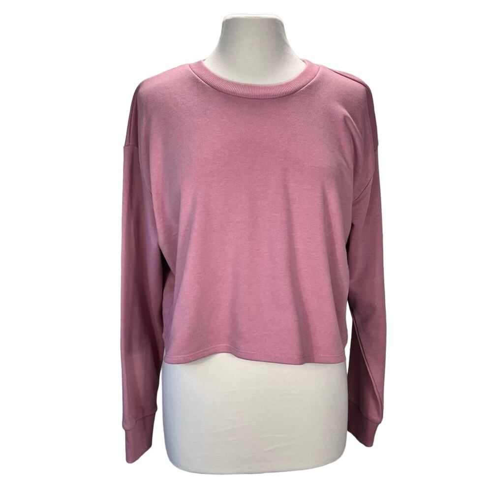 NWT VELOCITY |  Pink Long‎ Sleeve Cropped Sweatshirt Top